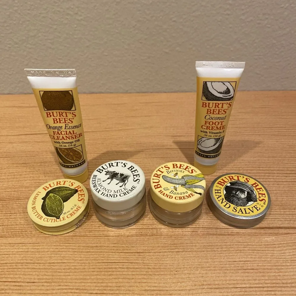 Burt's Bees Sampler Beeswax Banana Almond Milk Coconut Lemon Butter Hand Salve O